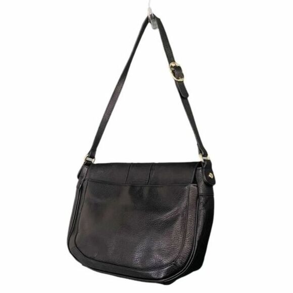 Emma Fox Purse Black Genuine Leather Saddle Bag Preppy Handbag Shoulder Bag - Picture 7 of 16